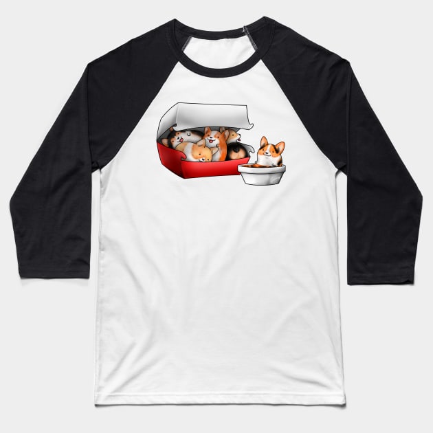 Corgi Nuggets Baseball T-Shirt by Akiraj